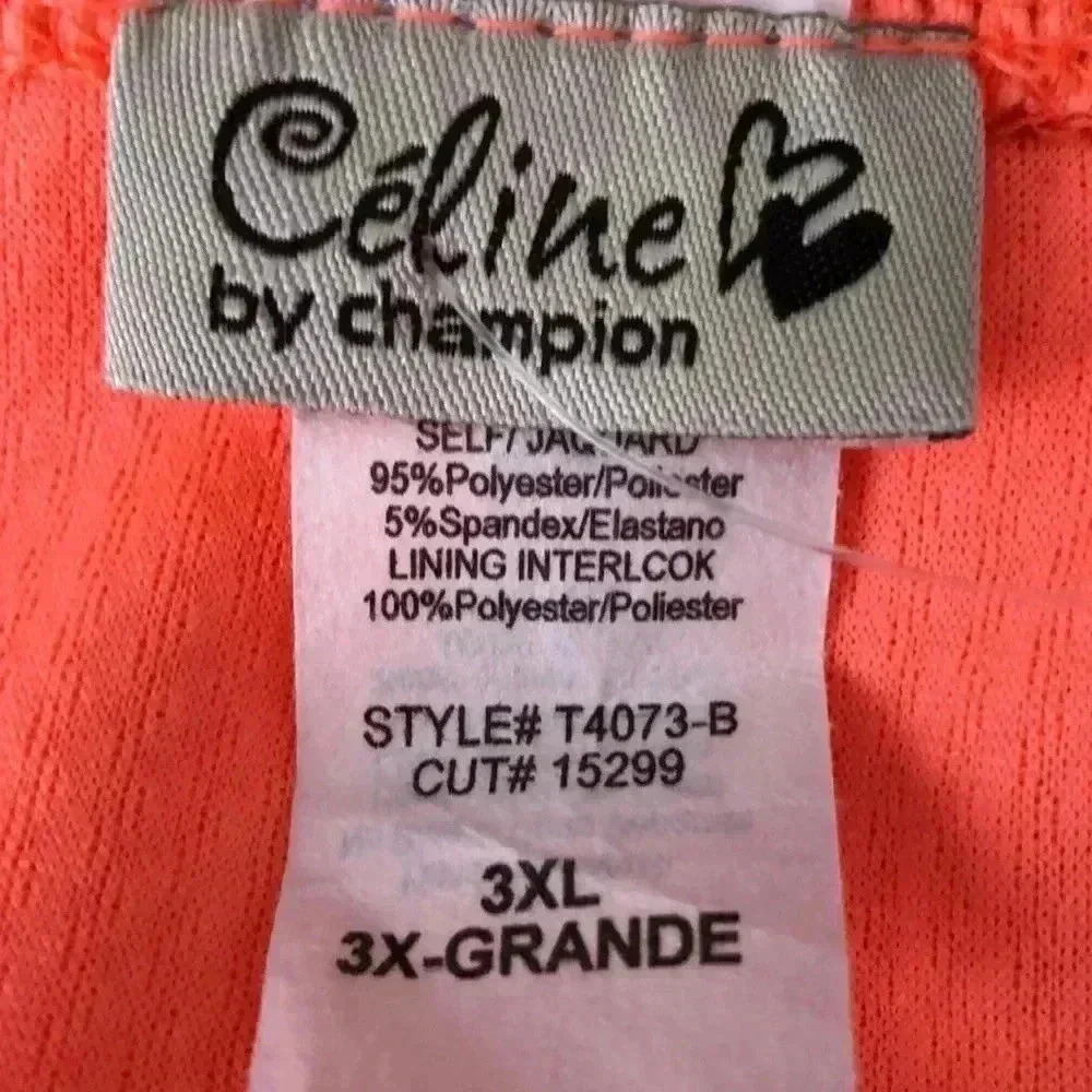 🆕Celine Plus Size Neon Tube Textured Peplum Ruffle Hem Top 3X🆕 - Picture 4 of 4